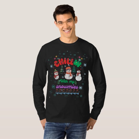 Chillin With My Snowmies -Cute Snowman Christmas  T-Shirt (Vorne ganz)