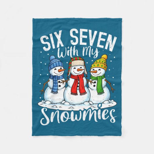 Chillin With My Snowmies Funny Snowman 67 Christma Fleecedecke (Vorderseite)