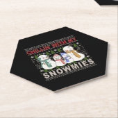 Chillin With My Snowmies Funny Ugly Christmas Untersetzer (angewinkelt)