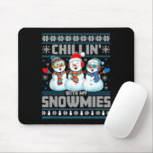 Chillin' With My Snowmies Funny Xmas Snowman Chris Mousepad (Mit Mouse)