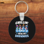 Chillin With My Snowmies Snowman Christmas Xmas Me Schlüsselanhänger (Vorderseite)