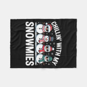 Chillin With My Snowmies Xmas Snowman Boys Girls M Fleecedecke (Vorderseite (Horizontal))