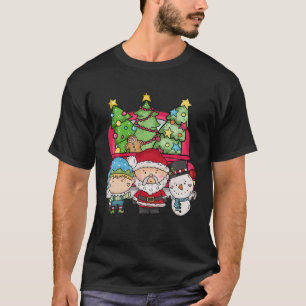 Chillin' with Santa Boy Snowman Red Car Weihnachte T-Shirt