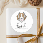 Chilling Beagle mit Bubblegum Funny Dog Vielen Dan Runder Aufkleber