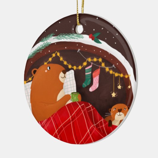 Chilling Beavers Keramik Ornament (Links)