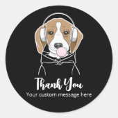 Chilling Dog Bubblegum Niedlich Funny Beagle Viele Runder Aufkleber (Vorderseite)