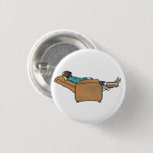Chilling Funny Lockdown Book Reading Collage Art Button (Vorne & Hinten)