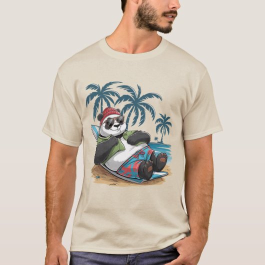 Chilling Panda Vacacation Mode T-Shirt (Vorderseite)