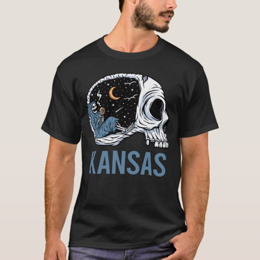 Chilling Skeleton - Kansas T-Shirt (Vorderseite)