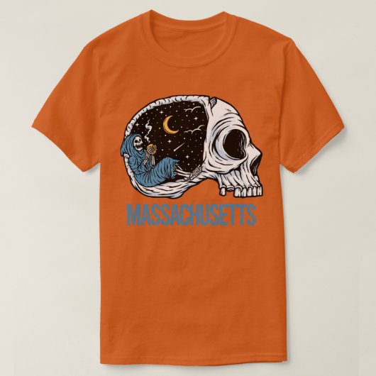 Chilling Skeleton Massachusetts T-Shirt (Design vorne)