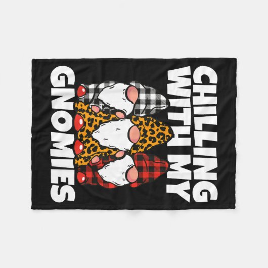 Chilling With My Gnomies _ Cute Garden Gnome Chris Fleecedecke (Vorderseite (Horizontal))