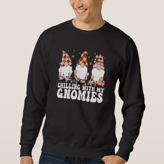 Chilling With My Gnomies Plaid Christmas Santa Gno Sweatshirt (Vorderseite)