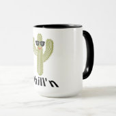 Chill'n Cactus Design - Black 15 oz Combo Tasse (VorderseiteRechts)