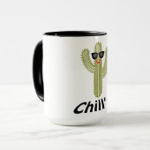 Chill'n Cactus Design - Black 15 oz Combo Tasse (Vorderseite Links)