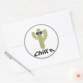 Chill'n Cactus Design - Klassischer Rundaufkleber, Runder Aufkleber (Umschlag)
