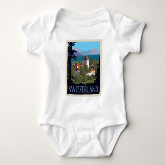 Chillon Castle | Schweiz Baby Strampler (Vorderseite)