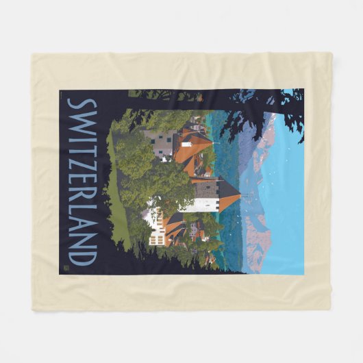 Chillon Castle | Schweiz Fleecedecke (Vorderseite (Horizontal))