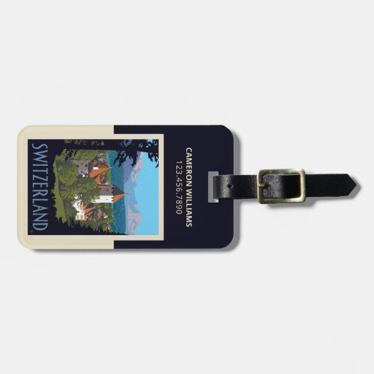 Chillon Castle | Schweiz Gepäckanhänger (Vorderseite horizontal)