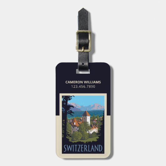 Chillon Castle | Schweiz Gepäckanhänger (Vorderseite vertikal)