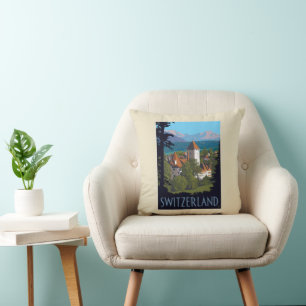 Chillon Castle Schweiz Kissen