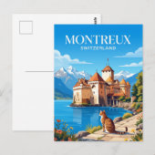 Chillon Castle Switzerland Postkarte (Vorne/Hinten)