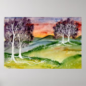 Chillout 2 surreale Landschaft Aquarell Poster Dru (Vorne)