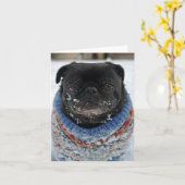 Chillout-Mops-Note-Card - leer Karte (Gelbe Blume)