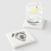 Chilly Dusk Canine Echo Steinuntersetzer (Seitenansicht)