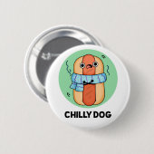Chilly Hund Funny Chili Hot Dog Puff Button (Vorne & Hinten)