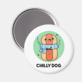 Chilly Hund Funny Chili Hot Dog Puff Magnet (Vorderseite/Rückseite)