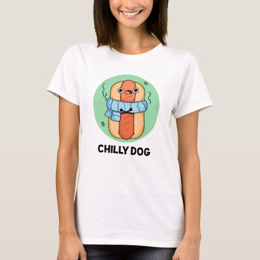 Chilly Hund Funny Chili Hot Dog Puff T-Shirt (Vorderseite)