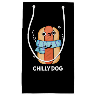 Chilly Hund Funny Chili Hot Dog Pun Dark BG Kleine Geschenktüte