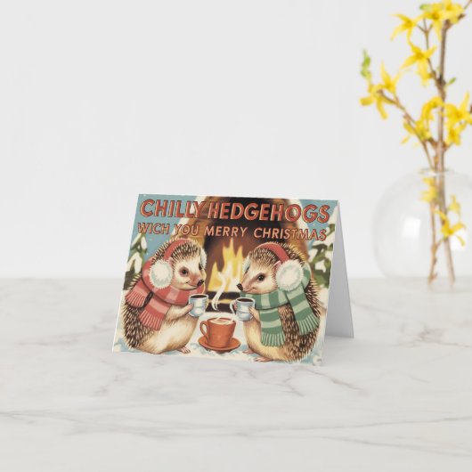 Chilly Igel Weihnachten Karte (Gelbe Blume)