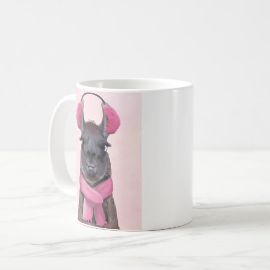 Chilly Llama Pink Kaffeetasse (Vorderseite Links)