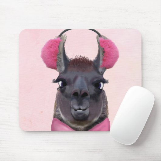 Chilly Llama Pink Mousepad (Mit Mouse)