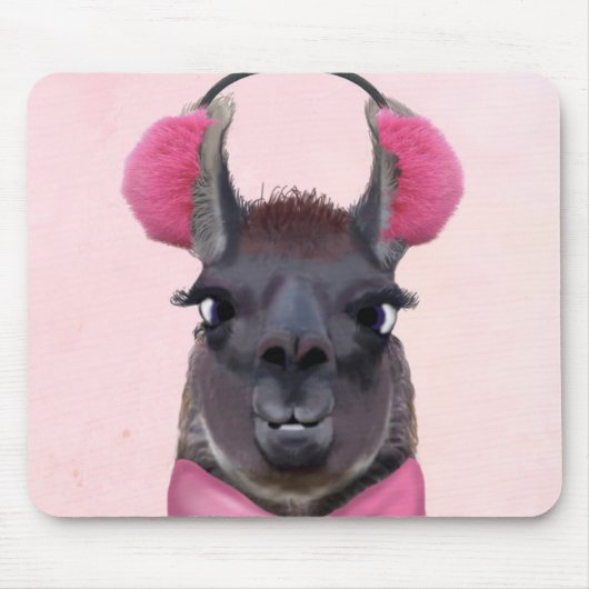 Chilly Llama Pink Mousepad (Vorne)