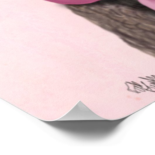 Chilly Llama Pink Poster (Ecke)