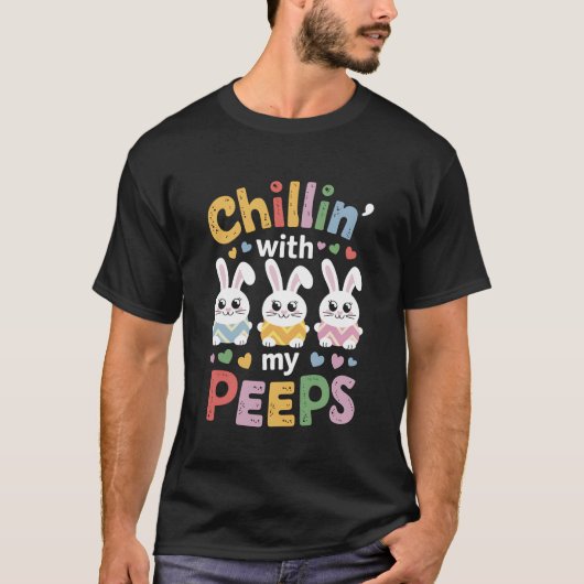 Chilly mit meiner Peeps squad Eggs Crew Bunny Funn T-Shirt (Vorderseite)