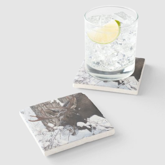 Chilly Moose Steinuntersetzer (Seitenansicht)