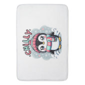 Chilly Penguin Snowy Scarf Hug Badematte (Vorderseite Vertikal)