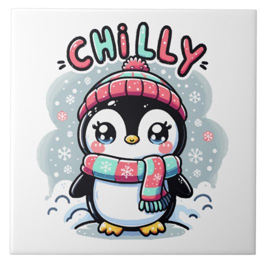 Chilly Penguin Snowy Scarf Hug Fliese (Vorderseite)