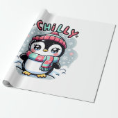 Chilly Penguin Snowy Scarf Hug Geschenkpapier (Ungerollt)