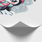 Chilly Penguin Snowy Scarf Hug Geschenkpapier (Ecke)