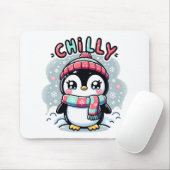 Chilly Penguin Snowy Scarf Hug Mousepad (Mit Mouse)