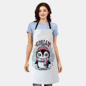 Chilly Penguin Snowy Scarf Hug Schürze (Getragen)