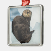 Chilly Sea Otter Ornament Aus Metall (Links)