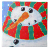 Chilly Snowman Abstrakt Art Fliese (Vorderseite)