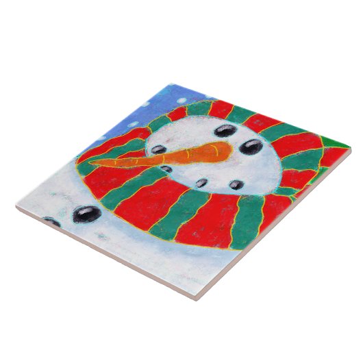 Chilly Snowman Abstrakt Art Fliese (Seite)