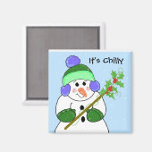Chilly Snowman Magnet (Vorderseite/Rückseite)