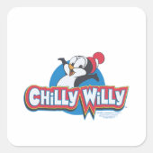 Chilly Willy - Logo Quadratischer Aufkleber (Vorderseite)